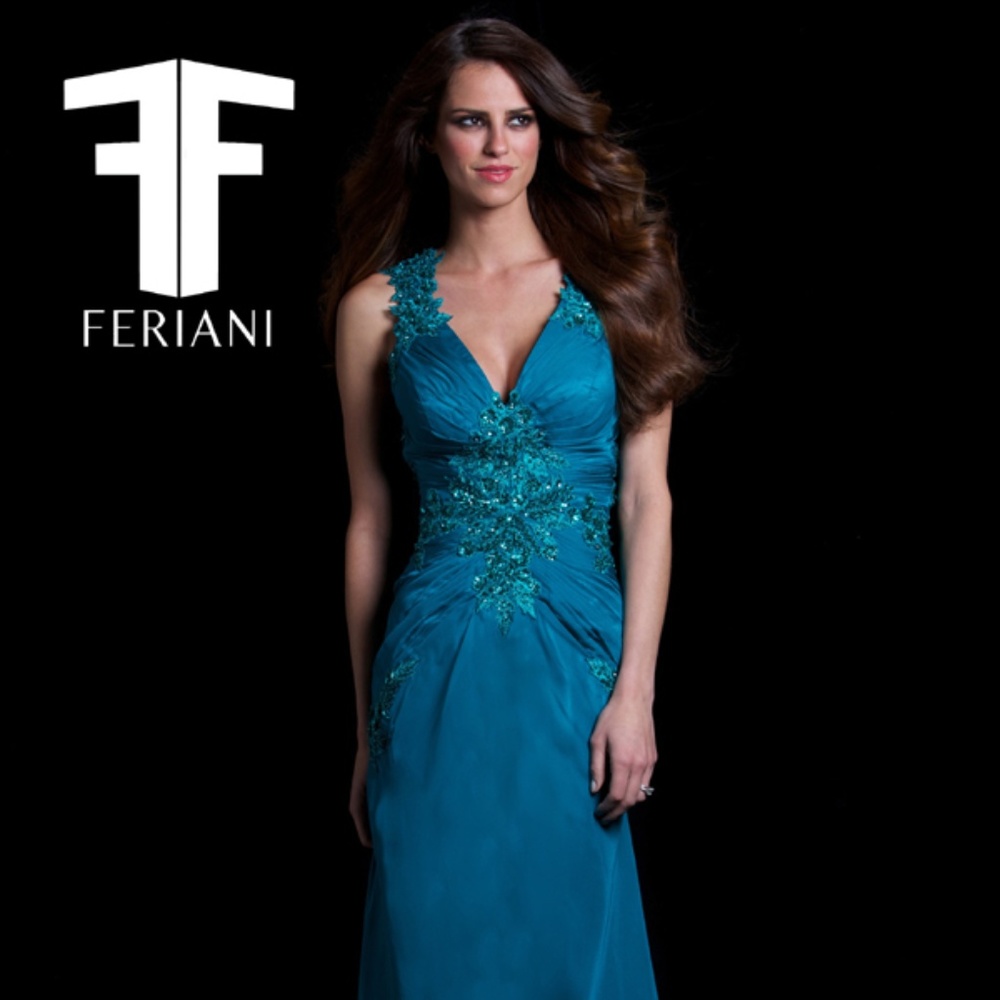 Fun and Sexy Teal Gown by Feriani Couture